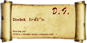 Dodek Irén névjegykártya
